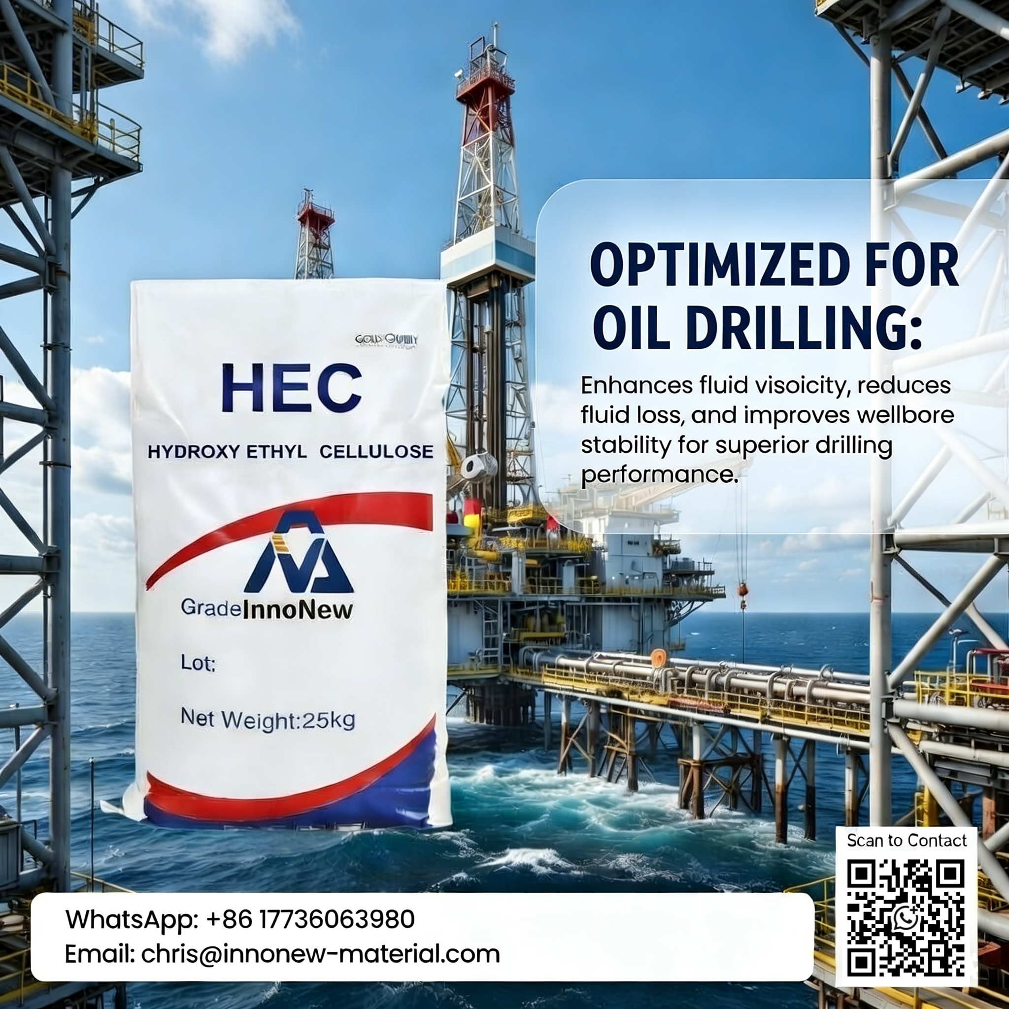 Oilfield Hydroxyethyl Cellulose HEC: Engineering Rheology Control for High-Performance Drilling Fluids 2 Oilfield Grade HEC Hydroxyethyl Cellulose