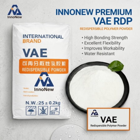 Premium VAE RDP ensures excellent flexibility and water resistance in tile adhesives. INNONEW Premium VAE RDP (Redispersible Polymer Powder) for tile adhesive