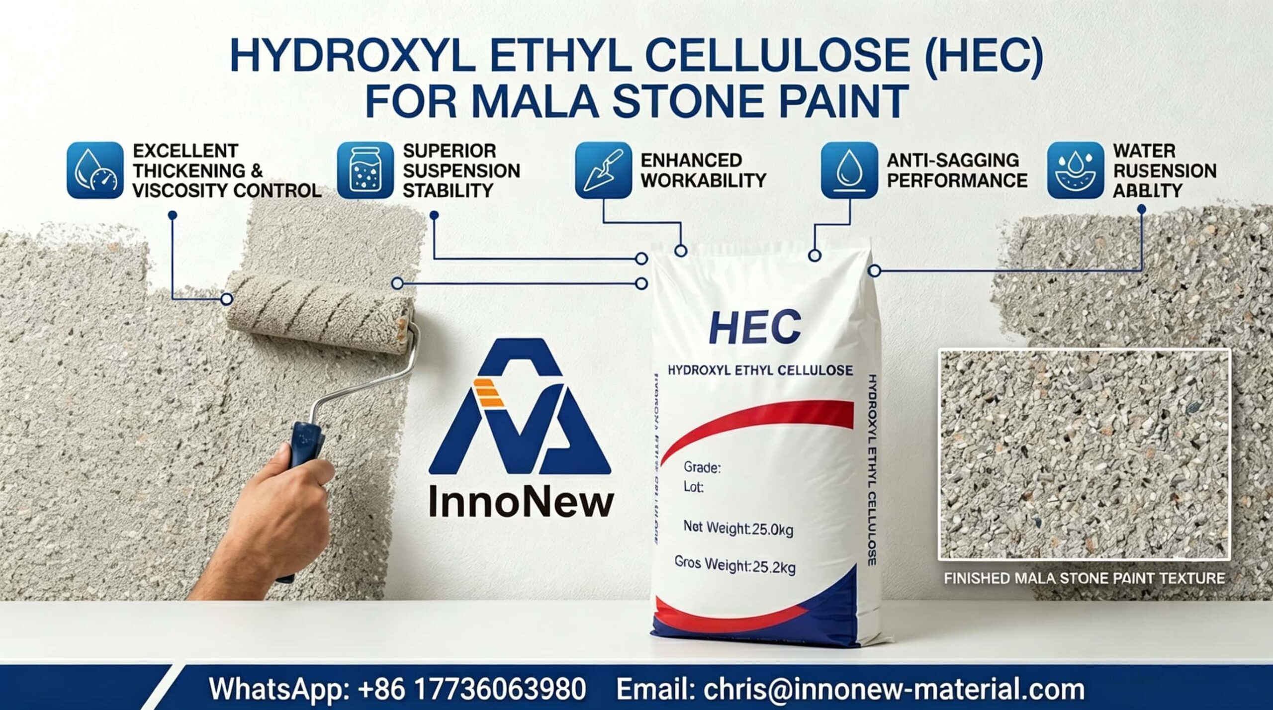 Cellulose Ether HEC for Mala stone paint