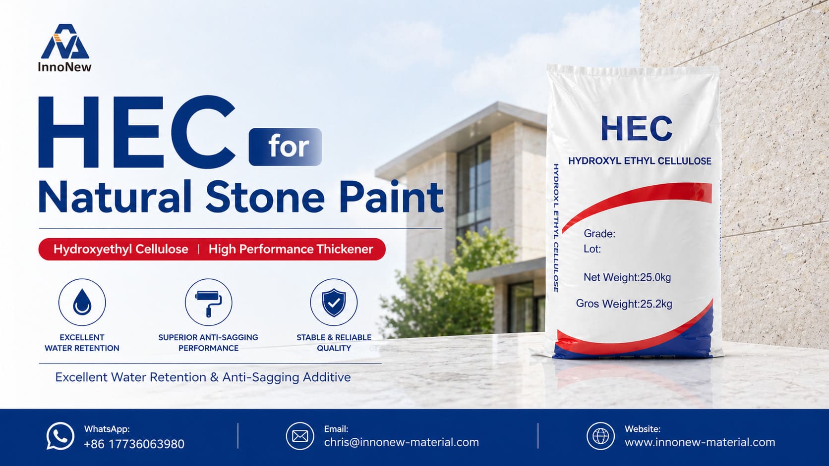 HEC hydroxyethyl cellulose for natural stone paint high fluidity