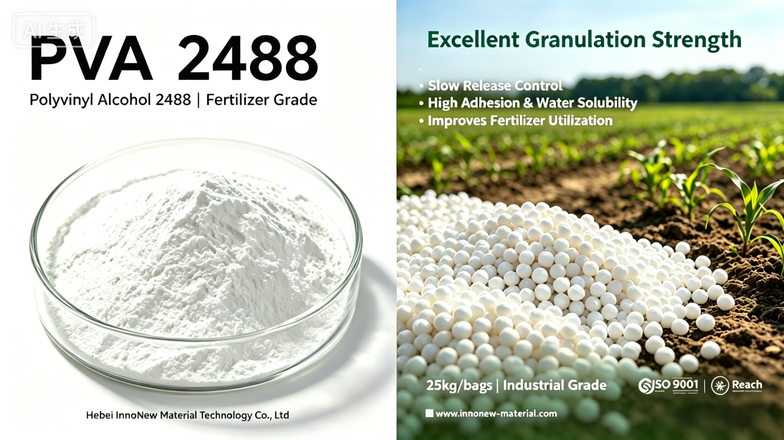 Eco-Friendly PVA 2488 Binder for Fertilizer Granulation, High-Solubility Polyvinyl Alcohol