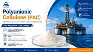 PAC LV vs PAC HV for Water-Based Drilling Fluids | Complete Oilfield Drilling Guide 9 Polyanionic Cellulose PAC powder for drilling fluids by InnoNew Material used in oilfield drilling mud for rheology control and fluid loss reduction