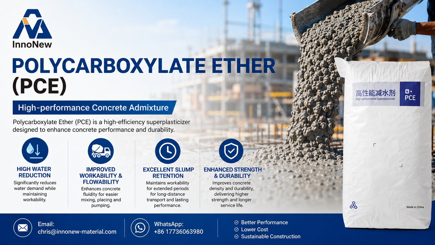 High-Temperature Concrete Admixture Solutions for Saudi Arabia: PCE Powder, PCE Liquid and Advanced Concrete Technologies 1 Polycarboxylate Ether (PCE) admixture for ready-mix, precast, and spun pile concrete applications