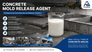 Complete Guide to Concrete Mold Release Agents | Water-Based High-Performance Demolding Solution 5 Complete Guide to Concrete Mold Release Agents: Types, Mechanisms, and Best Practices for High-Performance Demolding 1. Introduction In modern concrete manufacturing, mold release agents play a critical role in ensuring efficient demolding, high-quality surface finish, and mold durability. Without a properly selected and correctly applied release agent, manufacturers often face issues such as concrete sticking, surface defects, discoloration, and increased mold maintenance costs. Water-based concrete mold release agents, especially high-concentration emulsions, have become the mainstream solution in precast concrete, pipe, block, and PHC pile production due to their environmental advantages, flexible dilution ratios, and stable demolding performance. This guide provides a structured technical overview of water-based mold release systems, focusing on application practices, dilution optimization, and performance control. 2. What Is a Water-Based Concrete Mold Release Agent? A water-based concrete mold release agent is a chemically formulated emulsion designed to form a thin, stable barrier film between concrete and mold surfaces, preventing adhesion during the hydration and curing process. Key characteristics: Milky white emulsion appearance Water-based, low VOC system High-concentration formulation Flexible dilution ratio: 1:6 to 1:15 Compatible with steel, plastic, and FRP molds This type of system allows manufacturers to optimize performance and cost by adjusting dilution based on production requirements. 3. Types of Concrete Mold Release Agents 3.1 Oil-Based Systems Traditional mineral oil-based agents provide strong lubrication but often cause: Higher VOC emissions Mold residue buildup Environmental compliance issues 3.2 Water-Based Systems (Modern Standard) Water-based formulations offer: Cleaner mold surfaces Improved environmental compliance Better surface finish consistency Reduced long-term mold maintenance cost 3.3 High-Concentration Water-Based Systems Advanced emulsions designed for flexible dilution (1:6–1:15), allowing: Customized performance control Reduced transportation and storage cost Adaptation to different mold types and products 4. Mechanisms of Action Water-based concrete mold release agents operate through a combination of physical and chemical mechanisms: 4.1 Physical Barrier Formation A uniform micro-film is formed on the mold surface, isolating cement paste from direct contact. 4.2 Lubrication Effect The film reduces interfacial friction during demolding, lowering mechanical resistance. 4.3 Surface Conditioning Effect Minimizes air voids, honeycombing, and surface discoloration by stabilizing the interface. 4.4 Interfacial Chemical Interaction Mild interaction with calcium compounds in cement paste reduces adhesion strength at the micro-level. 5. How to Choose the Right Dilution Ratio One of the key advantages of high-concentration systems is adjustable dilution. Proper selection directly impacts surface quality and cost efficiency. Recommended dilution ranges: 1:6 Dilution Architectural precast elements Complex molds Exposed concrete surfaces Highest surface quality requirement 1:10 Dilution Standard precast components Balanced performance and cost 1:12 Dilution Concrete pipes Curbstones Medium complexity molds 1:15 Dilution High-volume production lines Smooth steel molds Cost-optimized applications Important principle: Higher dilution does not always mean better performance. The optimal ratio depends on mold type, concrete mix design, and surface quality requirements. 6. Mold Surface Preparation Proper mold preparation is essential for stable demolding performance. Key steps: Remove residual cement and oil contamination Ensure dry and clean mold surface Treat used molds to eliminate buildup layers Match cleaning intensity with mold material type Mold types: Steel molds: require precise film control Plastic molds: lower adhesion but sensitive to over-application Wooden molds: higher absorption, require stronger coating 7. Application Best Practices Application methods: Spraying (preferred): ensures uniform thin film Brushing: suitable for edges and complex geometries Rolling: used in small-scale operations Key principle: A uniform thin film is more important than excessive application. Over-application may lead to surface defects or waste. Application control factors: Mold roughness Dilution ratio Ambient temperature Concrete mix characteristics 8. Drying and Casting Considerations Proper timing between application and concrete casting is critical. Allow short flash-off time after application Avoid immediate casting if excessive moisture remains Adjust drying time in high humidity or low temperature environments Ensure consistent film formation before pouring concrete 9. Common Problems and Troubleshooting Problem Cause Solution Concrete sticking Over-dilution or poor coverage Adjust ratio, improve spraying uniformity Air bubbles on surface Uneven film or trapped air Optimize spray technique Surface discoloration Mold contamination Clean mold thoroughly Residue buildup Insufficient maintenance Increase cleaning frequency 10. Applications in Concrete Products Water-based mold release agents are widely used in: Precast concrete elements Concrete pipes PHC and PC spun piles Concrete blocks Wall panels Railway sleepers Each application requires optimized dilution and application control depending on mold geometry and production speed. 11. Maintenance and Storage Recommendations Store in sealed containers Avoid direct sunlight and freezing conditions Stir gently before use if stored long-term Use clean water for dilution to ensure stability Maintain consistent batch mixing procedures 12. FAQ Q1: What dilution ratio should I use? It depends on mold type and product requirements, ranging from 1:6 to 1:15. Q2: Can tap water be used for dilution? Yes, but clean water is recommended to ensure emulsion stability. Q3: Why does concrete still stick after using release agent? Common causes include improper dilution, uneven spraying, or contaminated molds. Q4: Is more release agent better? No. Excessive application may cause surface defects. Q5: Can it be used for PHC piles? Yes, it is widely applied in PHC and PC spun pile manufacturing. 13. Conclusion Water-based concrete mold release agents, especially high-concentration systems with flexible dilution ratios, represent a modern, efficient, and environmentally friendly solution for concrete manufacturing. Proper selection of dilution ratio, correct application methods, and adequate mold preparation are key to achieving optimal demolding performance and high-quality concrete surfaces.