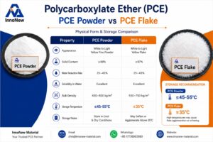 PCE Powder vs PCE Flake: Professional Comparison for Concrete Superplasticizers 10 PCE Powder and PCE Flake polycarboxylate ether superplasticizer comparison