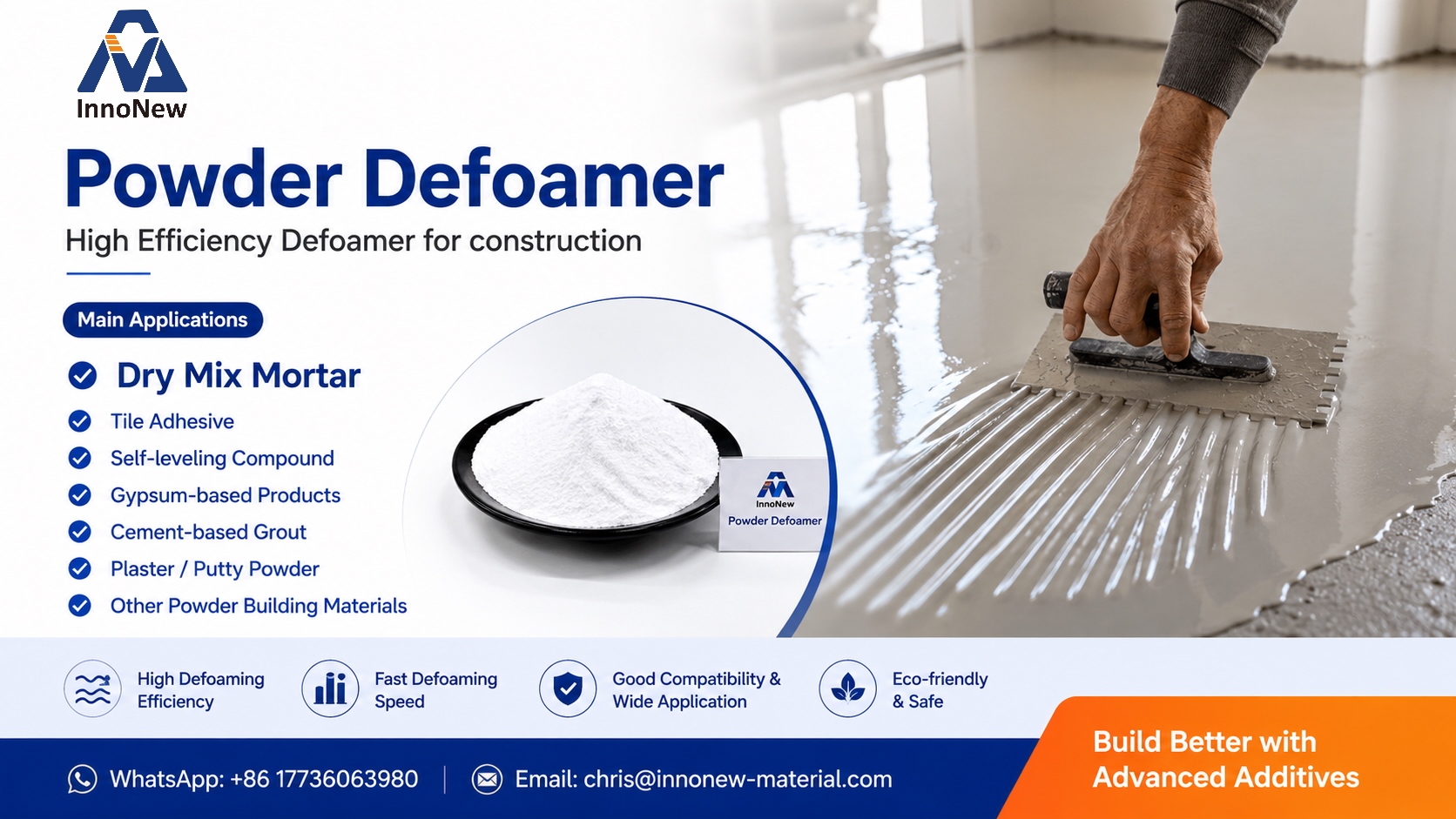 Powder Defoamer in Dry Mix Mortars: Mechanisms, Formulation, and Performance Optimization 1 High performance Powder Defoamer